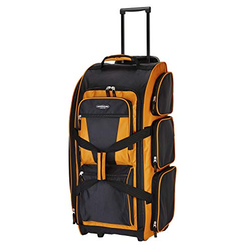 Travelers Club Xpedition 30 Inch Multi-Pocket Upright Rolling Duffel Bag - color: Burnt Orange