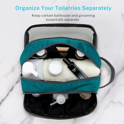Gonex Travel Toiletry Bag Nylon, Shaving Bag Toiletry Organizer Peacock Green - color: Peacock Green