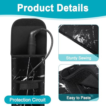 Shappy 2 Pcs Heat Resistant Hair Tools Bag Curling Iron Travel Case Cover Neoprene Flat Iron Holder Travel Case and Silicone Mat Pouch for Hot Hair Tools Storage Organizer(Retro Style) - style: Retro Style