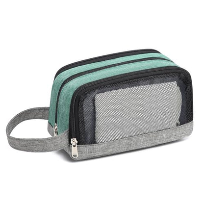 Yeiotsy Men's Travel Toiletry Bag – Small Dopp Kit with Mesh Pockets & 3 Compartments, Durable Shaving Organizer for Gym, Camping & Weekend Trips - color: Green