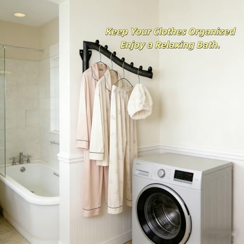 2pcs Swing Clothes Hanger Rack,Wall Mounted Clothes Rack,Heavy Duty Drying Rack,Clothes Hanger Organizer with Swing Arm Holder for Bathroom,Bedroom,Laundry Room,Swimming Pool