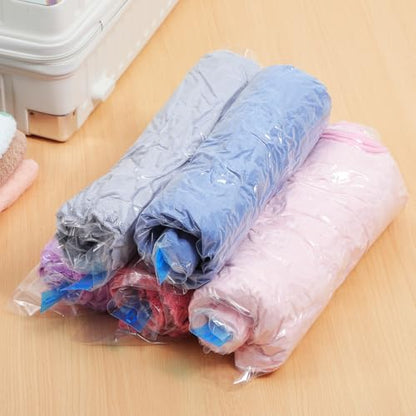 12 Pcs Travel Compression Bags Roll up Vacuum Seal Storage Bags for Clothing Space Saver Portable Packing Organizer Set 6 Pcs 35x50cm 40x50cm