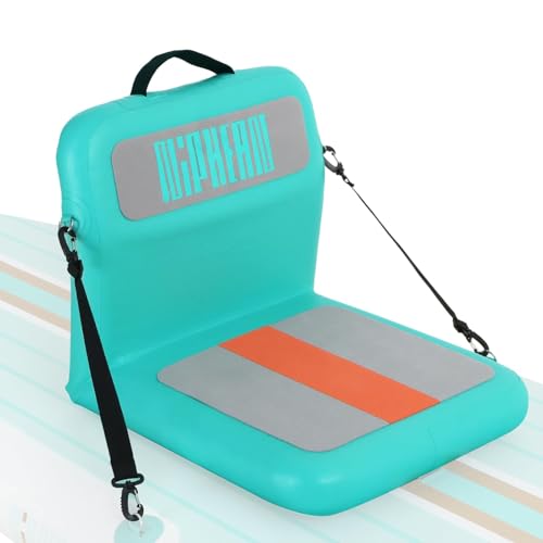 niphean Inflatable Kayak Seat with Back Support, Ergonomic Paddle Board Seat for Comfortable Backrest, Sturdy Kayak Accessories for SUP Paddelboard, Boat, Canoe, Kayak Seat Cushion for Versatile Use - color: Verdant Breeze