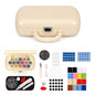 FKOG Sewing Project Kit, 151 Pcs Family Sewing Supplies Repair Organizer with Portable Retro Hard-Shell Case, 16 Multicolor Thread Spools, Needles, Buttons, and Accessories (Creamy White) - style: Creamy white