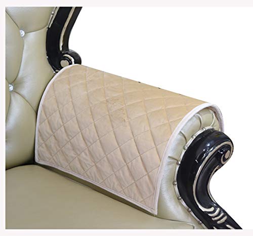 HAOMAIJIA Sofa Armrest Cover, Recliner Chair Arm Cover,Armchair Slipcover Nonslip Quilted Furniture Protector for Leather Sofa Couch (ASand, 14 x14 Inches Sofa Armrest Cover-2 Pieces) - color: Asand, size: 14 x14 Inches Sofa Armrest Cover-2 Pieces