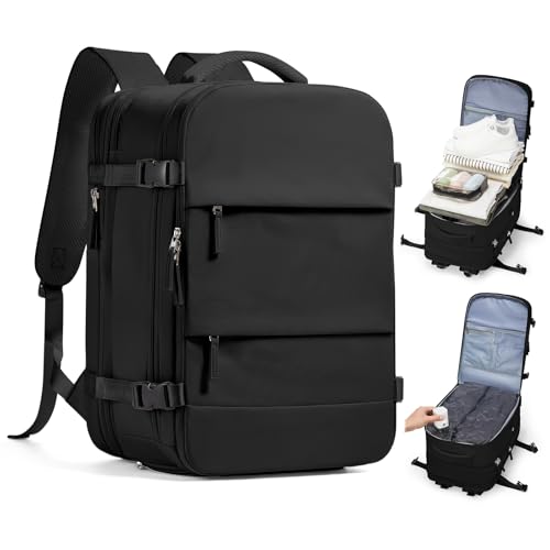 wepadre Vacuum Backpack Travel with Pump Travel Backpack with Vacuum System Expandable Vacpack Compression Backpacks for Travel Easy Vac Pack Carry on Luggage - color: Black
