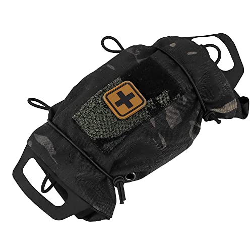 SABADO Rapid/Quick Deploy First Aid Kit Pack Tactical IFAK Pouch Two-Piece System Med Roll Carrier Hypalon Handle Outdoor Sport Hunting Bag - color: Black CP-87
