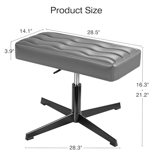 VECELO Under Desk Footrest, PU Ergonomic Foot Rest with Comfort Padding, Height Adjustable for Relieving Leg Pain, Stiffness, and etc, Gray - color: Gray