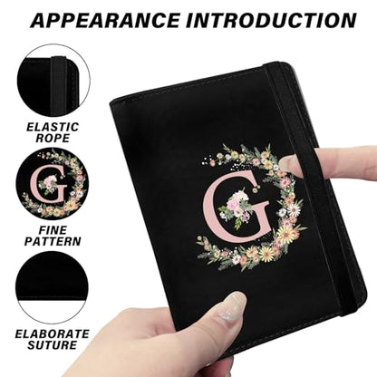 Cute Passport Holder and Holder Combo Passport Cover with RFID Blocking Women Men Compatible Wallet Credit Card Protector (Black-G) - color: Black-G