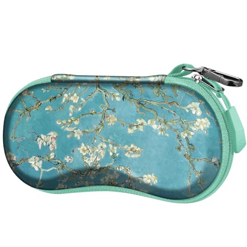 FINTIE Sunglasses Case, Hard EVA Shell Shockproof Sport Glasses Case with Metal Carabiner Travel Zipper Eyeglasses Holder - color: Z-blossom