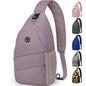 Pritent Crossbody Bags for Women Men Trendy Sling Bag Backpack Casual Chest Bag with Convertible Shoulder Strap - color: Light Purple, size: Medium
