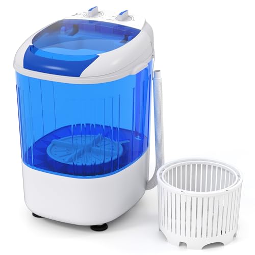 ARLIME Mini Washer and Dry Combo, 5.5 lbs Small Laundry Washer with Drain Hose & Spin Tub, Top Loading & Semi-automatic, Small Washing Machine for Drom RV Apartment (Blue) - color: Blue