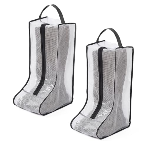 Boots Storage Bag, Portable Shoe Bags for Storage and Travel, Clear Dust Proof Boots Cover Bag, Boot Organizer (Large) - color: Clear-Large