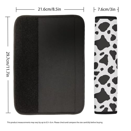 Cow Print Seat Belt Cover Pad Comfortable Driving Seatbelt Shoulder Pad Cushions 2 PCS Easy to Install Anti-Slip Shoulder Strap Protect Universal Auto Seat Straps - color: Cow Print