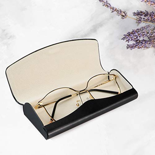 LifeArt Eyeglass Case Hard Shell, Portable Sunglass Case, Fashionable PU Leather Eyeglass Case, Lightweight - color: F_637-2_black
