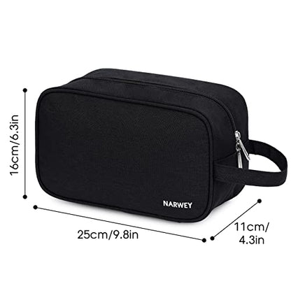 Narwey Travel Toiletry Bag for Women Traveling Dopp Kit Men Travel Bag for Toiletries Cosmetic Bag Makeup Bag Medicine Bag for Traveling (Black) - color: A-Black