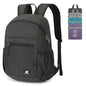 SKYSPER Anti Theft Hiking Backpack, 18L RFID Packable Travel Daypack, Lightweight Foldable Back Pack for Walking Daytrip - color: Black
