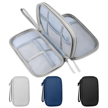 Sadnyy 3 Pcs Cable Organizer Travel in, Travel Electronic Pouch Double Layers Storage Bag for Data Cord Portable Waterproof Integrated Storage Bag