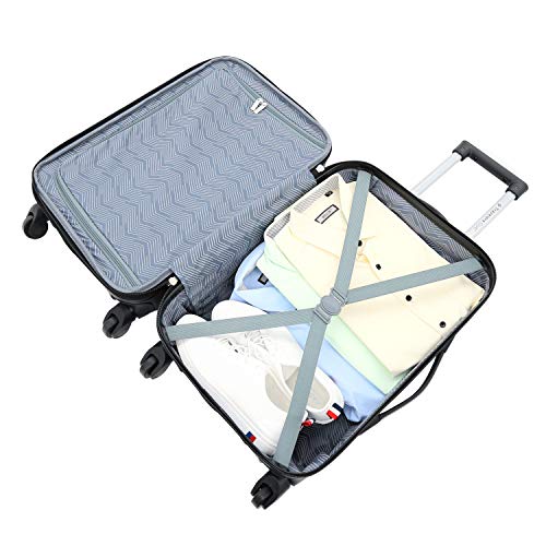 Travelers Club Chicago Hardside Expandable Spinner Luggage, Black, 3 Piece Set - color: Black, size: 3 Piece Set