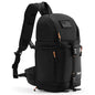 Vogano Camera Sling Bag for Photographers - Waterproof Single-Shoulder Camera Case with Adjustable Dividers, Rain Cover & Side Tripod Pocket - color: 2.0 Black