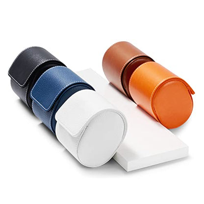 Oirlv Luxury Leather Travel Watch Case Portable Jewelry Watch Storage Roll Organizer(White) - color: White