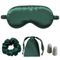 Silk Satin Sleeping Eye Mask, Green Sleep Eye Night Blindfold for Women and Men, Soft Breathable Blackout Eyeshade Eye Cover for Travel, Wedding Bridesmaid Gift - color: Green