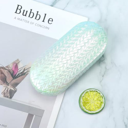 PERFECTSIGHT Sunglasses Case, Large Hard Shell Glasses Case, Cute PU Leather Protective Eyeglasses Case for Women Men - color: Gradient Light Green