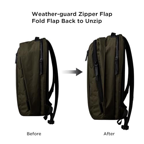 ALPAKA Metro Backpack Pro for Men - Fits 16" Laptop Business Travel Backpack with YKK Zippers, MOD Key Leash & Luggage Pass-through, Weatherproof X-pac Material Work Bag(Olive Green) - color: Olive Green