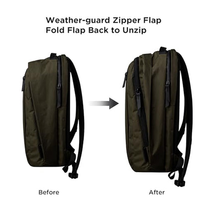 ALPAKA Metro Backpack Pro for Men - Fits 16" Laptop Business Travel Backpack with YKK Zippers, MOD Key Leash & Luggage Pass-through, Weatherproof X-pac Material Work Bag(Olive Green) - color: Olive Green