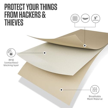 VENTURE 4TH Money Belt for Travel – Slim Hidden Under-Clothes RFID Blocking Anti-Theft Passport Holder & Travel Wallet Pouch for Men & Women to Protect Cash, Cards & Documents (Sleek Beige) - color: Sleek Beige