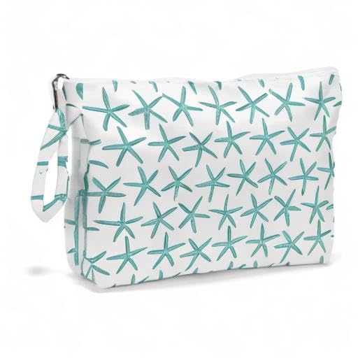 Fokongna Travel Makeup Bag - Wet Dry Bag for Swimsuit, Beach Pool Diapers, Dirty Yoga Gym Clothes - Zipper Pouch for Women, Sister, Friends - Ocean Sea Shells Beach Starfish - color: Starfish 06