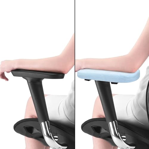 MOSISO Chair Armrest Pads (2 Pack), Memory Foam Home/Office Chair Arm Rest Covers Comfy Computer Gaming Elbow Cushion Removable Washable Elbow Support Forearm Pressure Relief, Air Blue - color: Air Blue
