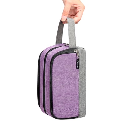 Yeiotsy Men's Travel Toiletry Bag – Small Dopp Kit with Mesh Pockets & 3 Compartments, Durable Shaving Organizer for Gym, Camping & Weekend Trips - color: Purple