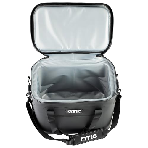 RTIC Ultra-Tough Soft Cooler 50 Can, Insulated Bag Portable Ice Chest Box for Lunch, Beach, Drink, Beverage, Travel, Camping, Picnic, Car, Trips, Floating Cooler Leak-Proof with Zipper - color: Black