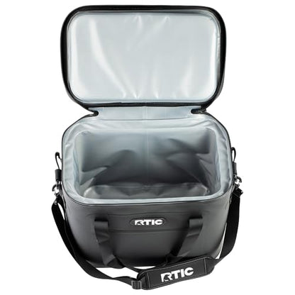 RTIC Ultra-Tough Soft Cooler 50 Can, Insulated Bag Portable Ice Chest Box for Lunch, Beach, Drink, Beverage, Travel, Camping, Picnic, Car, Trips, Floating Cooler Leak-Proof with Zipper - color: Black