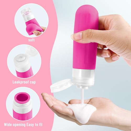 Landisun Travel Bottles for Toiletries 18Pack Travel Size Containers Toiletry Travel-Containers TSA Approved Leak Proof (Crimson) - color: Crimson