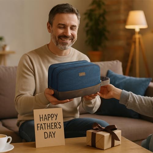 WANDF Travel Toiletry Bag for Men Large Toiletries Shaving Bag Water Resistant Hanging Dopp Kit Travel Accessories Bag for Women Men (Blue) - color: Blue