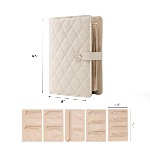 TANG SONG Leather Travel Jewelry Organizer Case – Velvet-Lined Zipper Pouch for Earrings, Necklace & Rings Portable Gift for Women (White)