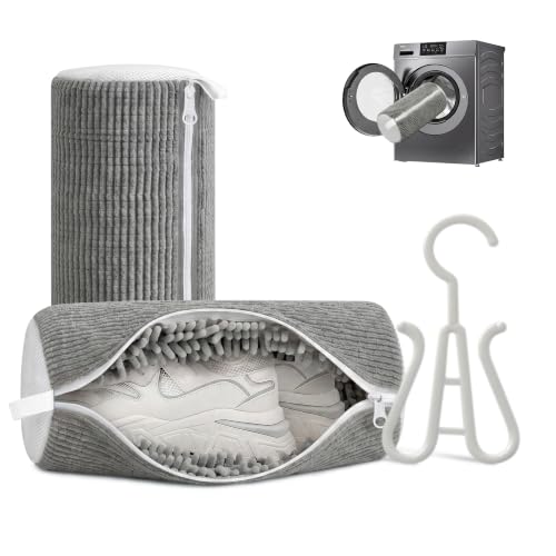2 Pack Heavy Duty Shoe Wash Bags, 440g Reusable Sneaker Laundry Bags with Auto-Lock Zipper for Sneakers, Slippers & Boots – New2026 - color: Grey