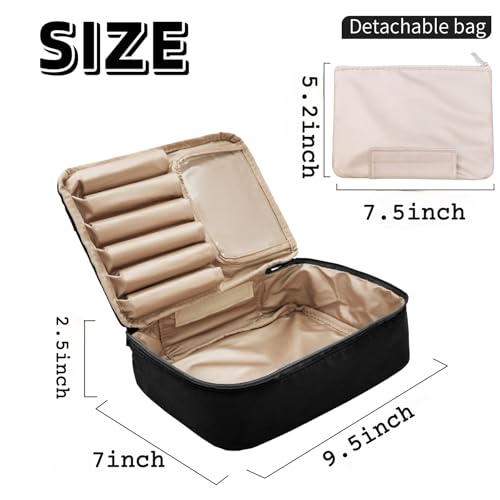 Queboom Travel Makeup Bag Cosmetic Bag Makeup Bag Toiletry bag for women and men (Black) - color: Black