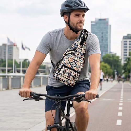 Boho Tribal Pattern Crossbody Bags for Women Men Trendy Sling Bag Backpack Casual Chest Bag Shoulder Strap - color: Color 16