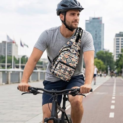 Boho Tribal Pattern Crossbody Bags for Women Men Trendy Sling Bag Backpack Casual Chest Bag Shoulder Strap - color: Color 16