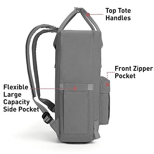 KALIDI Casual Laptop Backpack 15 Inches Classic Camping Rucksack Travel Outdoor Square Daypack College Hiking Gym Bag, Grey - color: Grey