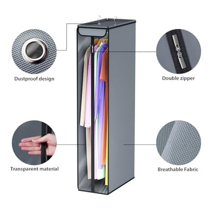 Univivi Garment Bags for Hanging Clothes 50", Hanging Garment Bags for Closet Storage with Large Clear Window, Garment Storage Bags for Suits, Coats, Dresses, 1 Pack - size: 50"-1PCS