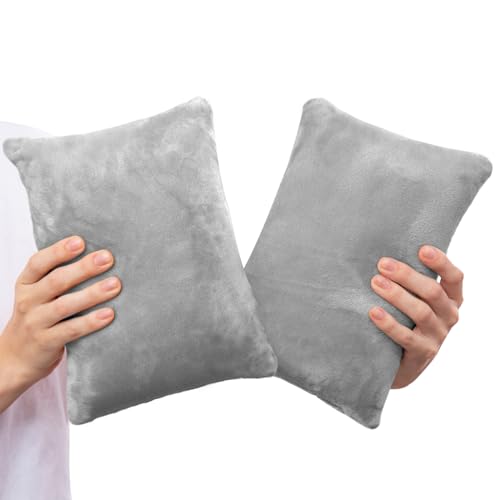 1 MIDDLE ONE 2 Pack Small Pillow, Memory Foam Mini Pillow 11 X 7 Inches for Travel, Sleeping, Nap and Neck, Knee, Lumbar Support, Tiny Cushion for Pet, Dogs (Grey) - color: Grey, size: 11x7 inch