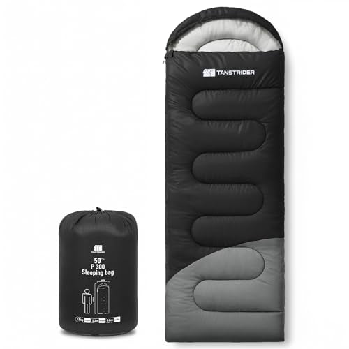 Sleeping Bags for Adults & Kids 3-4 Seasons, 40°F-65°F Warm Camping Sleeping Bag, Lightweight Waterproof Compact Backpacking Sleeping Bag with Compression Sack for Hiking Travel Outdoor Indoor - color: L Black