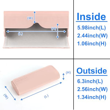 RayLove Hard Shell Glasses Case, Lightweight Leather Eyeglass Case, Travel-Friendly Sunglasses Protector for Men & Women - color: Rose Gold