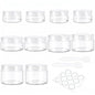 10 Pieces Travel Size Containers, 3/5/10/15/20 Gram Small Travel Containers for Cream, Lotion, Lip Balm and Toiletries, Leak Proof Sample Jars With Labels & Spatulas, Clear - color: Clear
