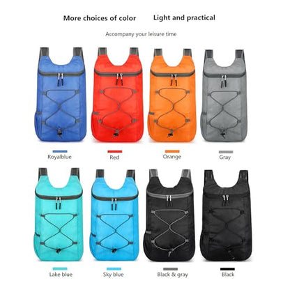 levayhill 16L Foldable Hiking Backpack,Small Packable Daypack,Red | Lightweight ,Outdoor Collapsible Rucksack,Ultralight Folding Back Pack, Water Repellent, Men Women Travel Gym, Easy Carry-on - color: Red