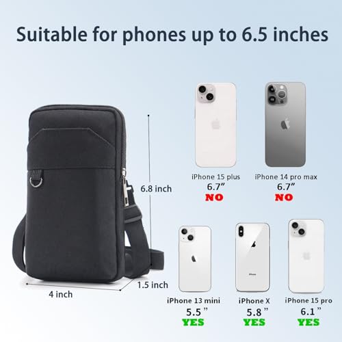 Travel Cell Phone Pouch Belt Pouch, Phone Holster Crossbody Bag with Shoulder Strap for iPhone Case Holder for Hand with Neck Lanyard Smartphone Walking Passport Wallet | with Shoulder Strap - color: Single Layer Blue